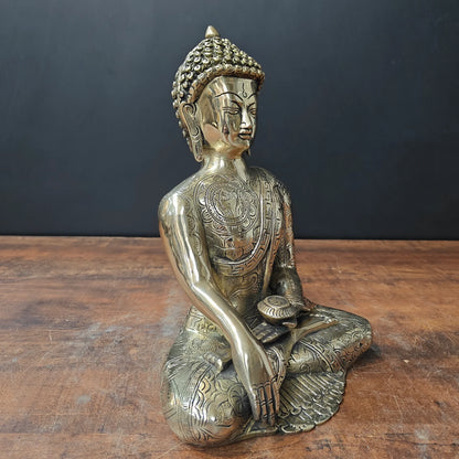 ब्रासोरा® वृंदावन वेणुगोपाल कृष्ण पीतल की प्रतिमा मोर के साथ | एंटीक नीला और सुनहरा रंग | ऊँचाई 20 इंच