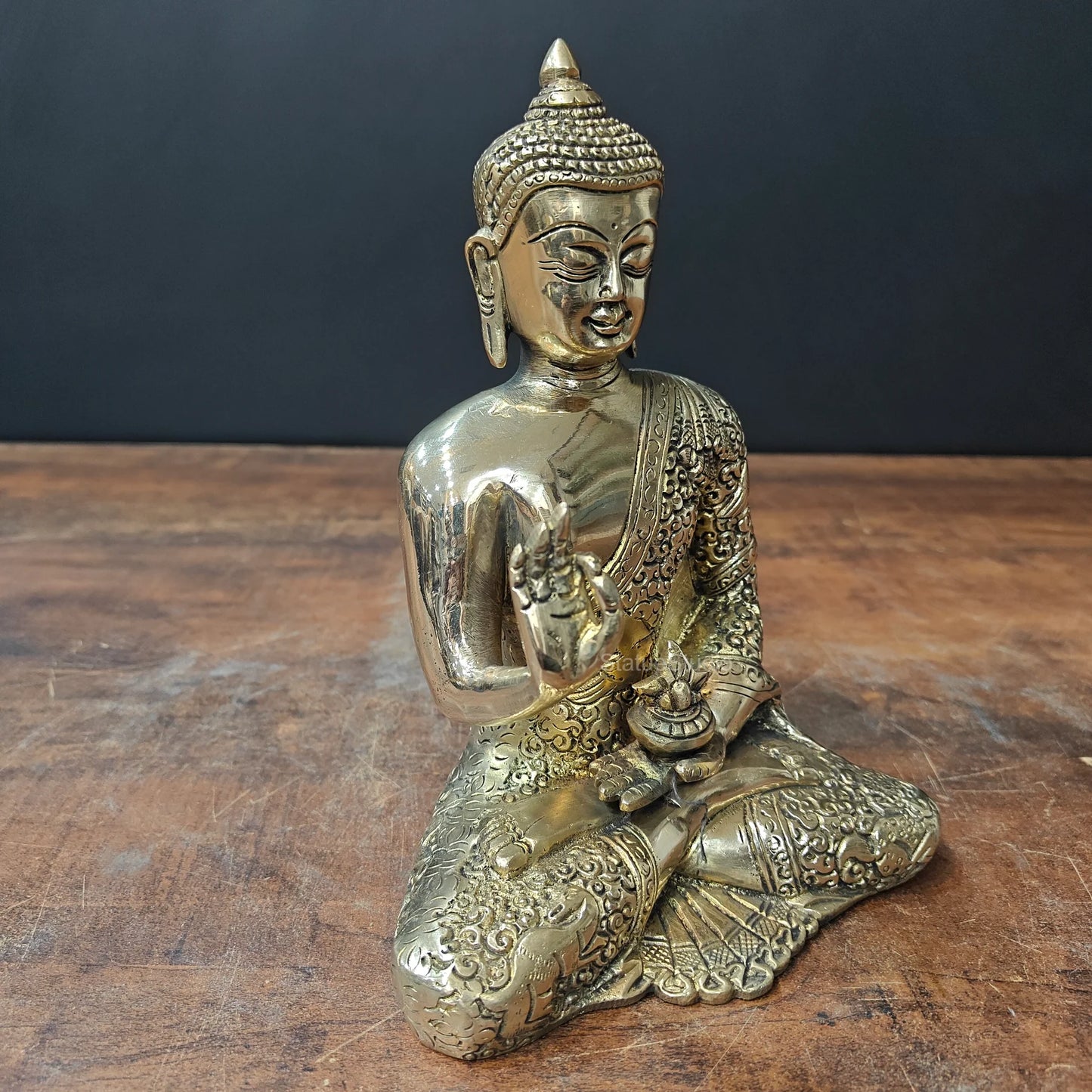 ब्रासोरा® वृंदावन वेणुगोपाल कृष्ण पीतल की प्रतिमा मोर के साथ | एंटीक नीला और सुनहरा रंग | ऊँचाई 20 इंच