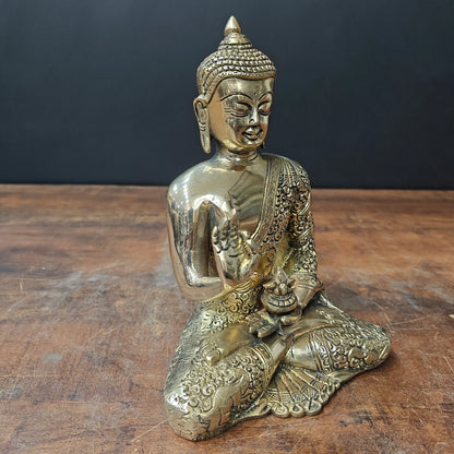 ब्रासोरा® वृंदावन वेणुगोपाल कृष्ण पीतल की प्रतिमा मोर के साथ | एंटीक नीला और सुनहरा रंग | ऊँचाई 20 इंच