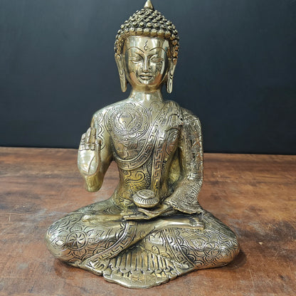 ब्रासोरा® वृंदावन वेणुगोपाल कृष्ण पीतल की प्रतिमा मोर के साथ | एंटीक नीला और सुनहरा रंग | ऊँचाई 20 इंच