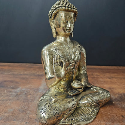 ब्रासोरा® वृंदावन वेणुगोपाल कृष्ण पीतल की प्रतिमा मोर के साथ | एंटीक नीला और सुनहरा रंग | ऊँचाई 20 इंच