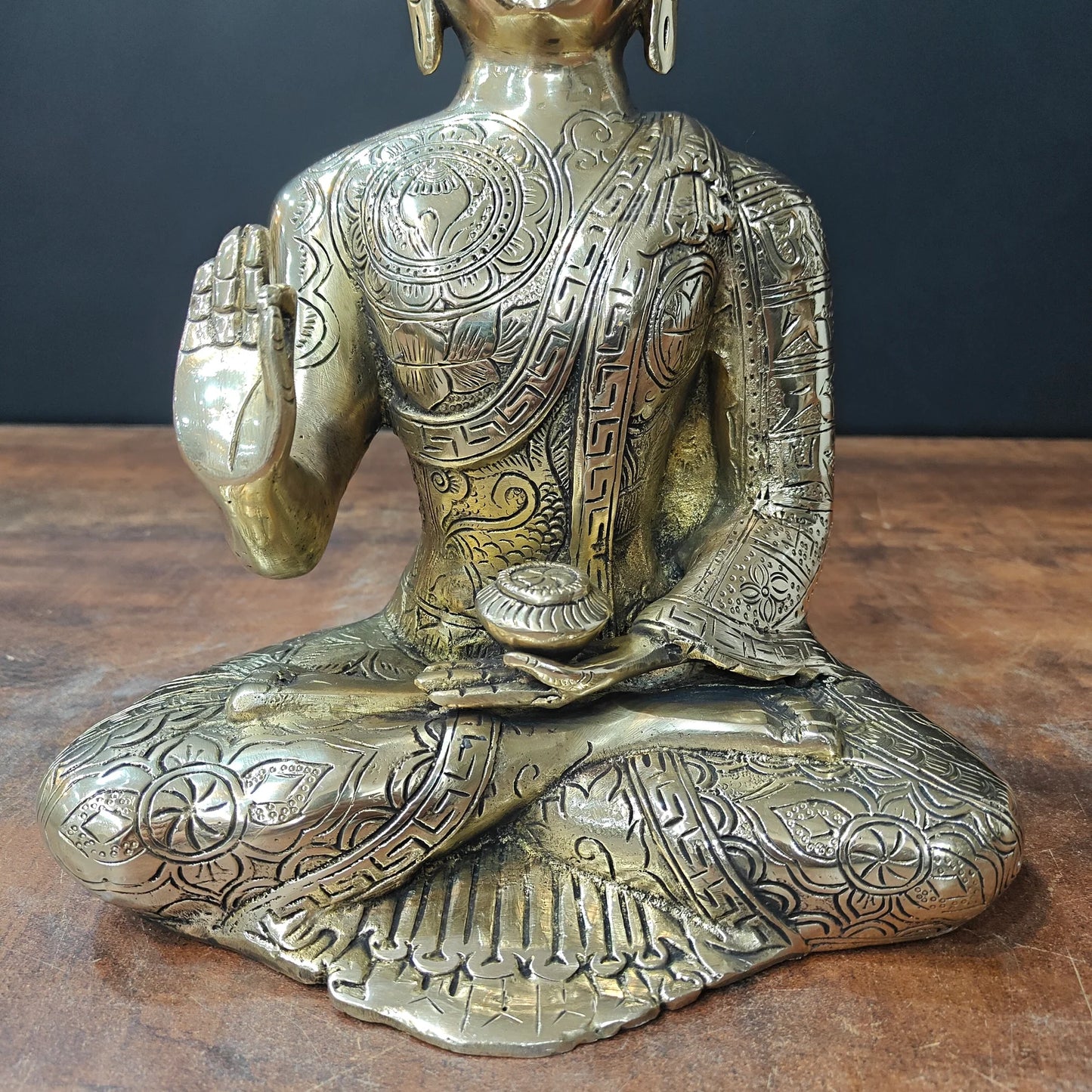 ब्रासोरा® वृंदावन वेणुगोपाल कृष्ण पीतल की प्रतिमा मोर के साथ | एंटीक नीला और सुनहरा रंग | ऊँचाई 20 इंच