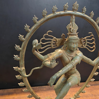 Brassaura® Brass Nataraja Statue | Dancing Lord Shiva (Nataraj) Idol for Home Temple, Spiritual Décor & Vastu | 31 Inches | 25 Kg