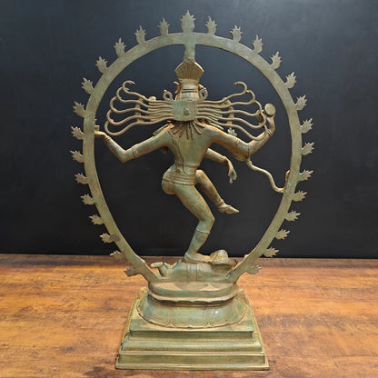 Brassaura® Brass Nataraja Statue | Dancing Lord Shiva (Nataraj) Idol for Home Temple, Spiritual Décor & Vastu | 31 Inches | 25 Kg