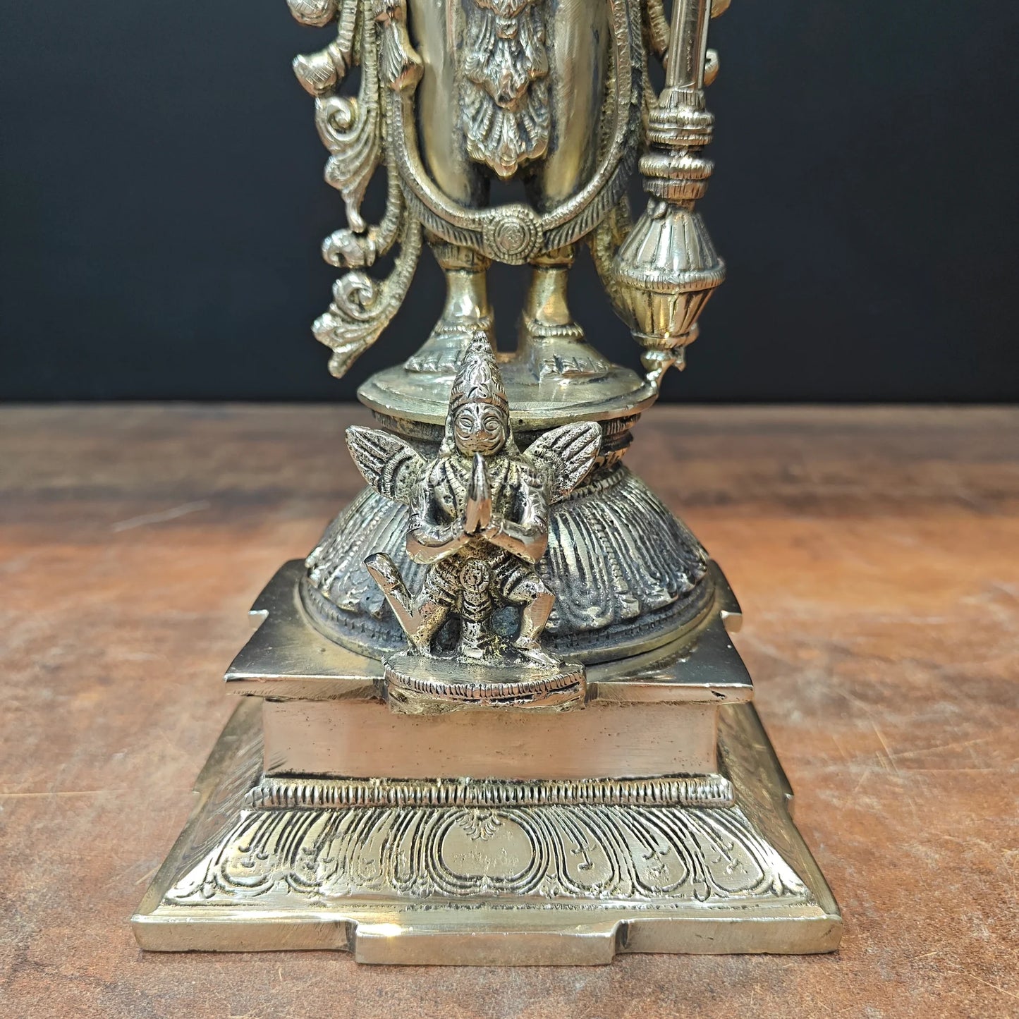 Brassaura® Lord Vishnu Brass Idol | Handcrafted Standing Vishnu Murti for Home Temple, Spiritual Décor & Vastu | 14.5 Inches | 5 Kg