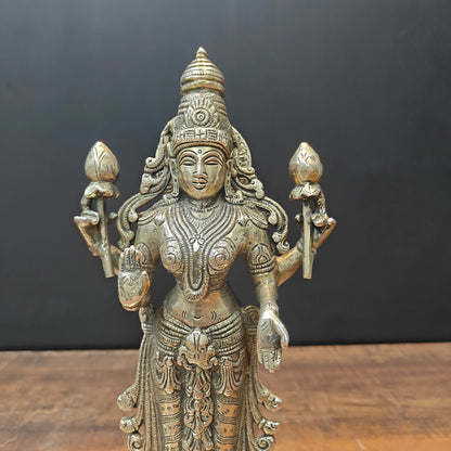 ब्रासोरा® वृंदावन वेणुगोपाल कृष्ण पीतल की प्रतिमा मोर के साथ | एंटीक नीला और सुनहरा रंग | ऊँचाई 20 इंच