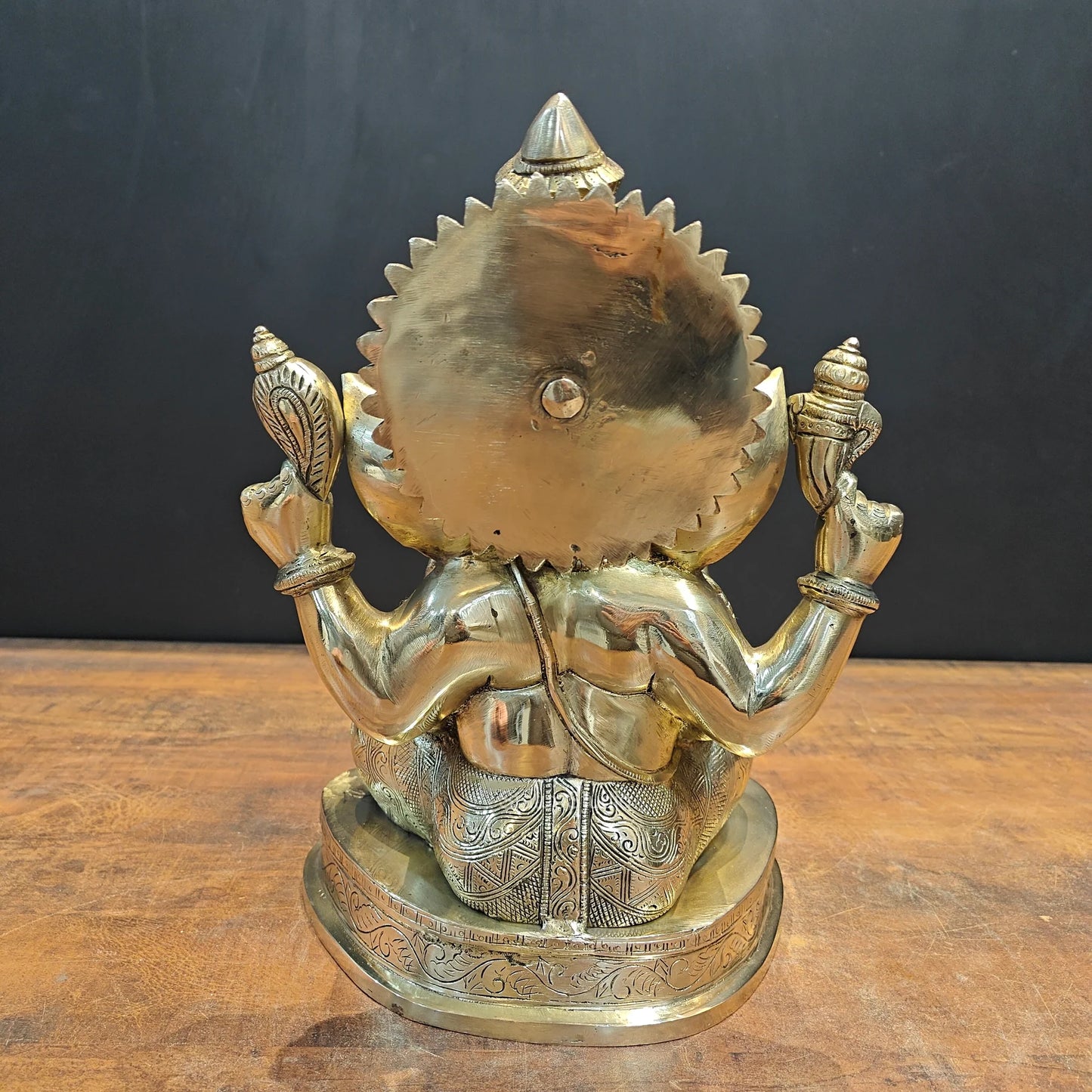Brassaura® Lord Ganesha Brass Idol | Premium Solid Brass Ganpati Murti with Antique Finish | Handcrafted Hindu God Statue for Home Temple, Pooja Room & Spiritual Décor | Height 13.5 Inches | 11.1 Kg