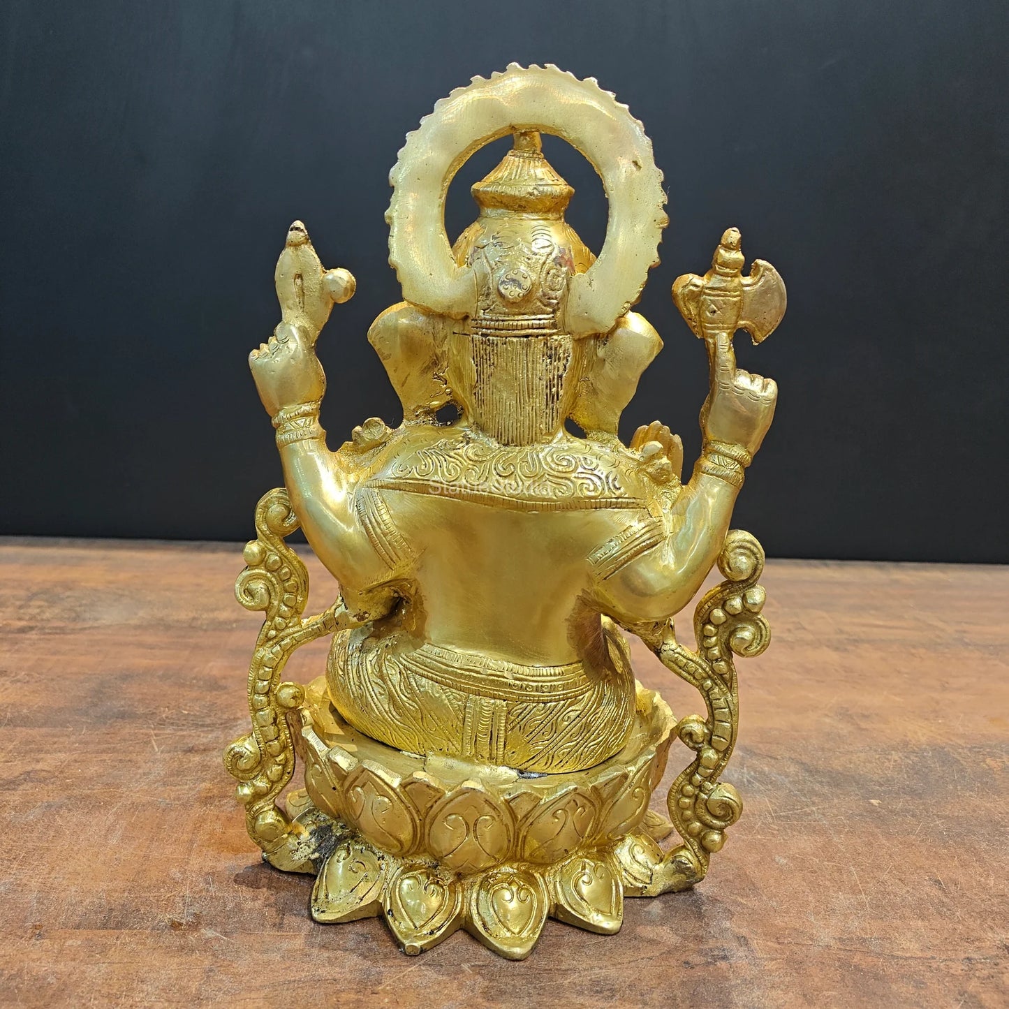 Brassaura® Lord Ganesha Brass Idol | Premium Solid Brass Ganpati Murti with Intricate Traditional Design | Handcrafted Hindu God Statue for Home Temple, Pooja Room & Spiritual Décor | Height 12.5 Inches | 7.5 Kg