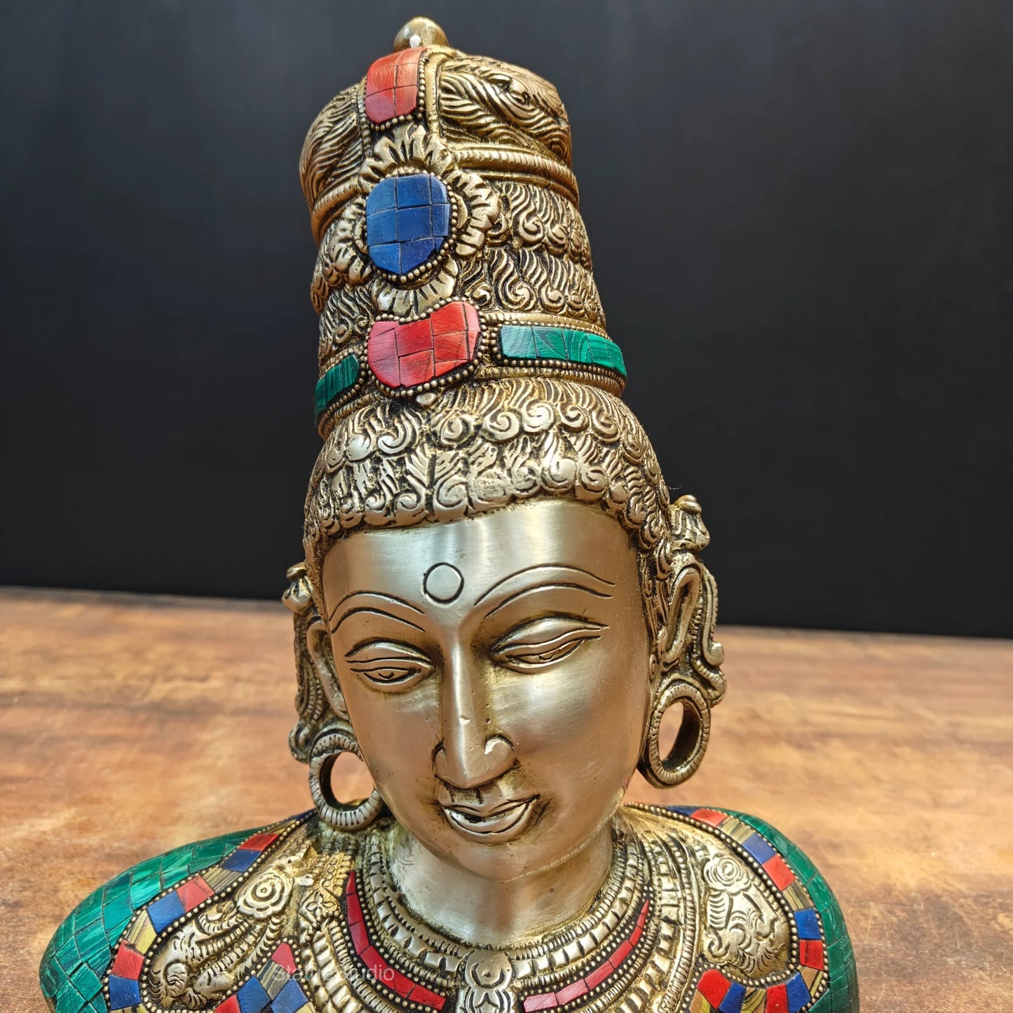 ब्रासोरा® वृंदावन वेणुगोपाल कृष्ण पीतल की प्रतिमा मोर के साथ | एंटीक नीला और सुनहरा रंग | ऊँचाई 20 इंच