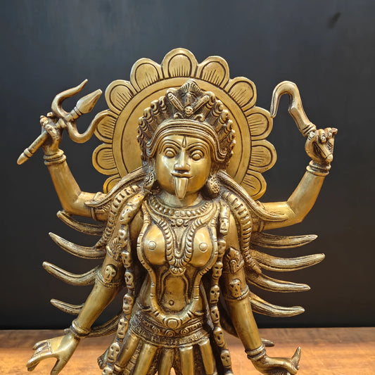 ब्रासोरा® वृंदावन वेणुगोपाल कृष्ण पीतल की प्रतिमा मोर के साथ | एंटीक नीला और सुनहरा रंग | ऊँचाई 20 इंच