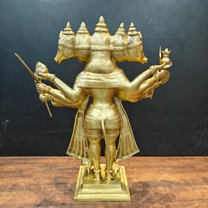 ब्रासोरा® वृंदावन वेणुगोपाल कृष्ण पीतल की प्रतिमा मोर के साथ | एंटीक नीला और सुनहरा रंग | ऊँचाई 20 इंच