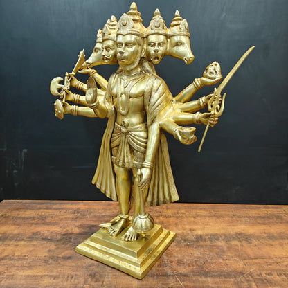 ब्रासोरा® वृंदावन वेणुगोपाल कृष्ण पीतल की प्रतिमा मोर के साथ | एंटीक नीला और सुनहरा रंग | ऊँचाई 20 इंच