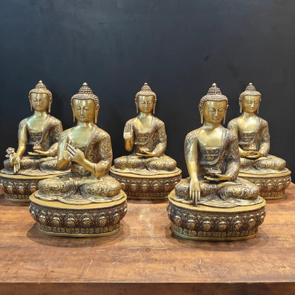 Brassaura® Premium Brass Buddha Statue | Handcrafted Solid Brass Meditating Buddha Idol | Spiritual Sculpture for Home Temple, Living Room, Office & Meditation Décor | Height 23 Inches | 85 Kg