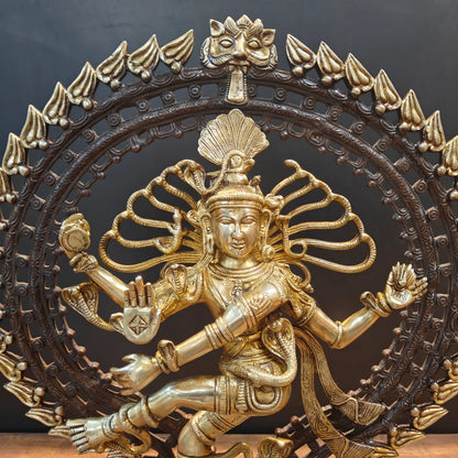 Brassaura® Brass Nataraja Statue | Lord Shiva Dancing in Cosmic Tandava | Handcrafted Brass Sculpture for Home Temple, Pooja Room & Spiritual Décor | Height 28 Inches | 19 Kg