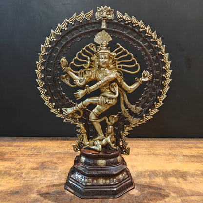 Brassaura® Brass Nataraja Statue | Lord Shiva Dancing in Cosmic Tandava | Handcrafted Brass Sculpture for Home Temple, Pooja Room & Spiritual Décor | Height 28 Inches | 19 Kg