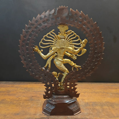 Brassaura® Brass Nataraja Statue | Lord Shiva Dancing in Cosmic Tandava | Handcrafted Brass Sculpture for Home Temple, Pooja Room & Spiritual Décor | Height 28 Inches | 19 Kg