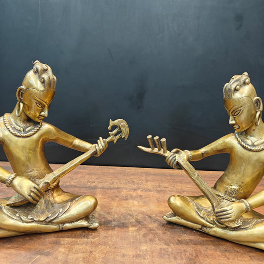 ब्रासोरा® वृंदावन वेणुगोपाल कृष्ण पीतल की प्रतिमा मोर के साथ | एंटीक नीला और सुनहरा रंग | ऊँचाई 20 इंच