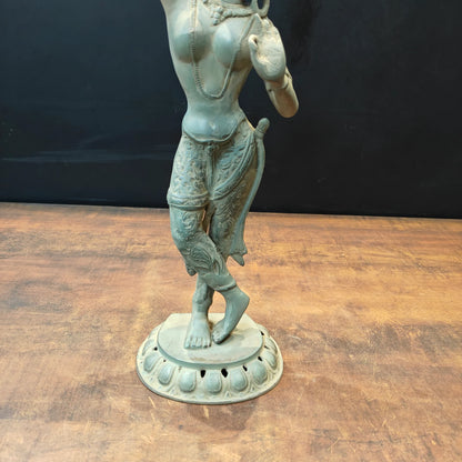 Brassaura® Brass Dancing Tara Statue | Handcrafted Goddess Tara Sculpture | Antique Brass Spiritual Home Décor Showpiece | Meditation & Temple Décor | Height 19.5 Inches | 4 Kg