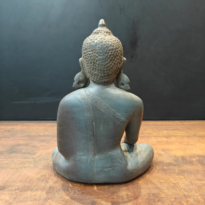 Brassaura® Brass Meditating Buddha Statue | Handcrafted Buddha Idol for Home Temple, Office, Meditation & Spiritual Décor | 12 Inches | 6.2 Kg