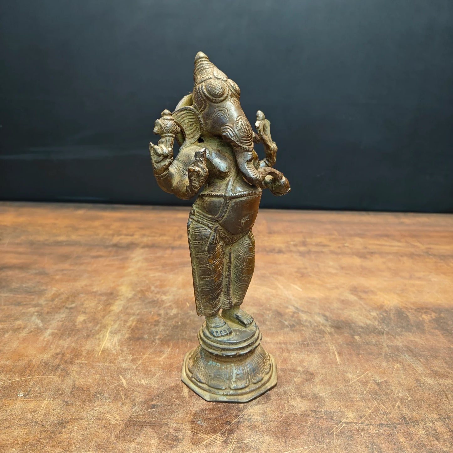 Brassaura® Brass Standing Lord Ganesha Idol | Handcrafted Ganpati Brass Murti for Home Temple, Pooja Room, Vastu, Spiritual Décor & Gifting | 10 Inches | 2.5 Kg