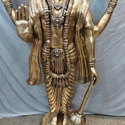 Brassaura® Standing Lord Vishnu Brass Statue | Preserver of the Universe | Height 71 Inches & Weight 168 Kgs