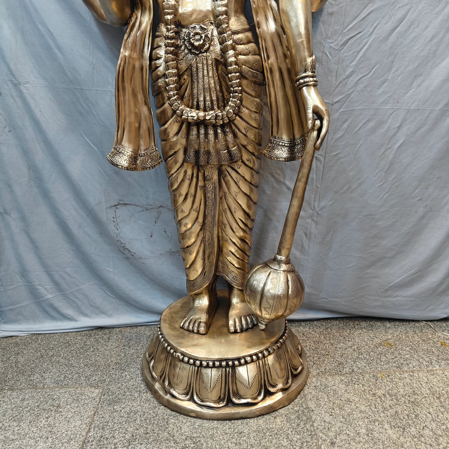 Brassaura® Standing Lord Vishnu Brass Statue | Preserver of the Universe | Height 71 Inches & Weight 168 Kgs