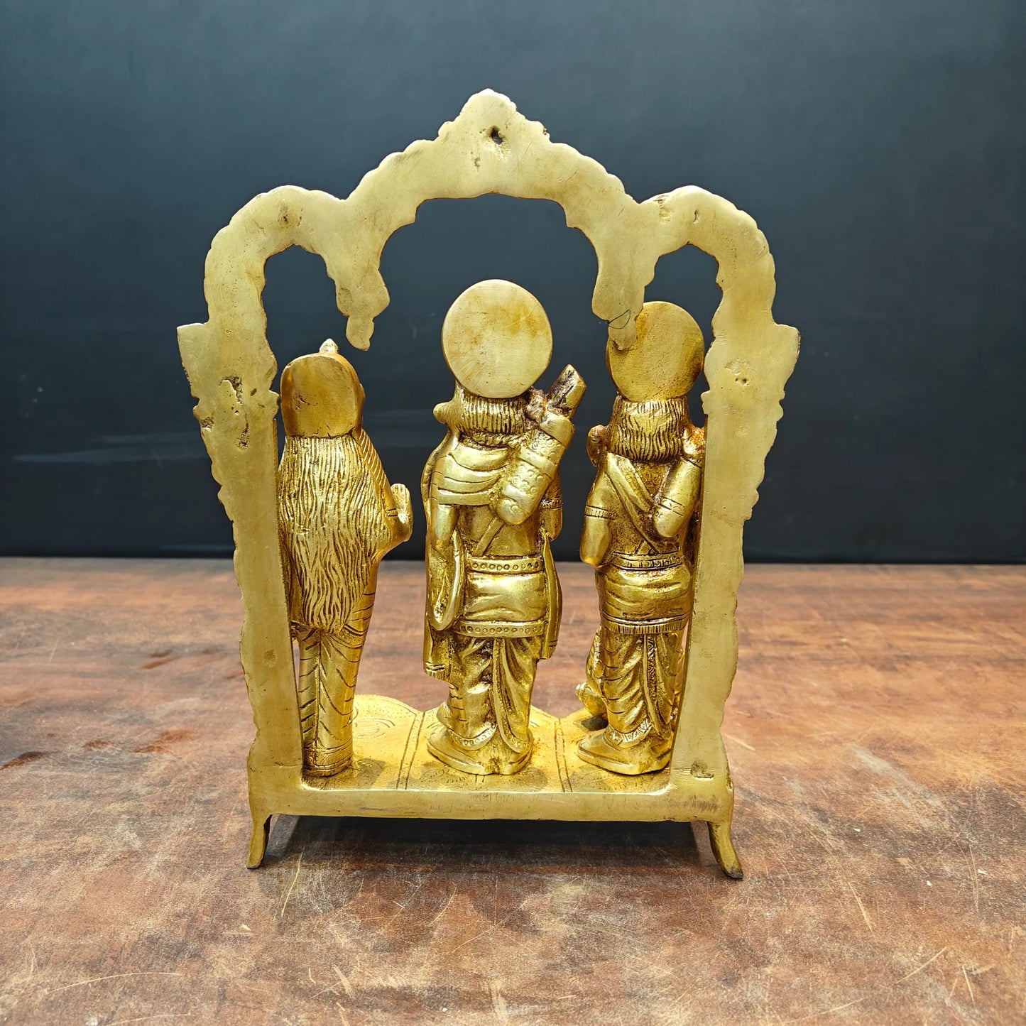 Brassaura® Brass Ram Darbar Idol with Lord Rama, Sita, Lakshman & Hanuman | Handcrafted Brass Murti for Home Temple, Pooja Room, Spiritual Décor & Gifting | 12 Inches | 4 Kg