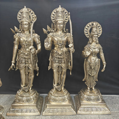 Brassaura® Ram Darbar Brass Statue Set | Divine Family of Lord Rama, Sita, Lakshman & Hanuman | Height 41 Inches & Weight 125 Kgs