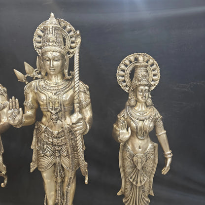 Brassaura® Ram Darbar Brass Statue Set | Divine Family of Lord Rama, Sita, Lakshman & Hanuman | Height 41 Inches & Weight 125 Kgs