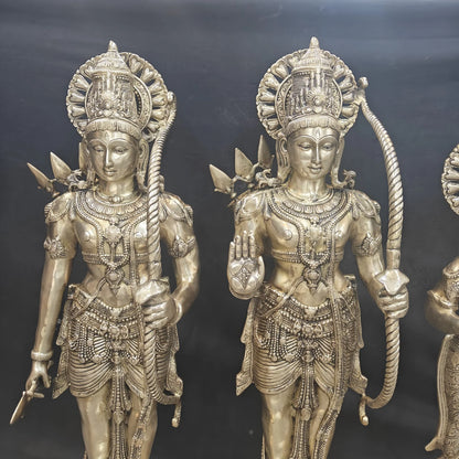 Brassaura® Ram Darbar Brass Statue Set | Divine Family of Lord Rama, Sita, Lakshman & Hanuman | Height 41 Inches & Weight 125 Kgs