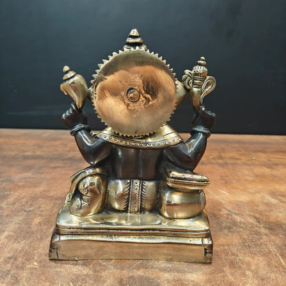ब्रासोरा® वृंदावन वेणुगोपाल कृष्ण पीतल की प्रतिमा मोर के साथ | एंटीक नीला और सुनहरा रंग | ऊँचाई 20 इंच