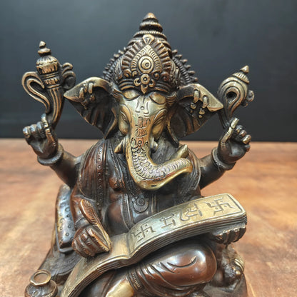 ब्रासोरा® वृंदावन वेणुगोपाल कृष्ण पीतल की प्रतिमा मोर के साथ | एंटीक नीला और सुनहरा रंग | ऊँचाई 20 इंच