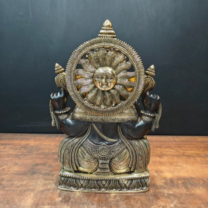 Brassaura® Seated Lord Ganesha Brass Statue | Divine Handcrafted Sculpture | Height 20 Inches & Weight 23 Kgs