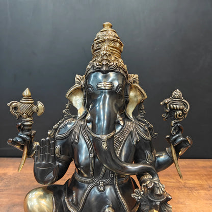 ब्रासोरा® वृंदावन वेणुगोपाल कृष्ण पीतल की प्रतिमा मोर के साथ | एंटीक नीला और सुनहरा रंग | ऊँचाई 20 इंच