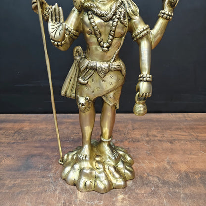 Brassaura® Standing Lord Shiva Brass Statue | Divine Handcrafted Sculpture | Height 24 Inches & Weight 13 Kgs