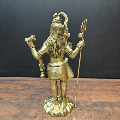 Brassaura® Standing Lord Shiva Brass Statue | Divine Handcrafted Sculpture | Height 24 Inches & Weight 13 Kgs