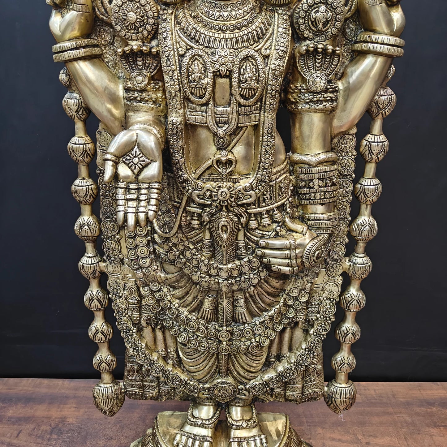 Brassaura® Tirupati Balaji Brass Statue | Sacred Handcrafted Temple Sculpture | Height 47 Inches & Weight 43 Kgs