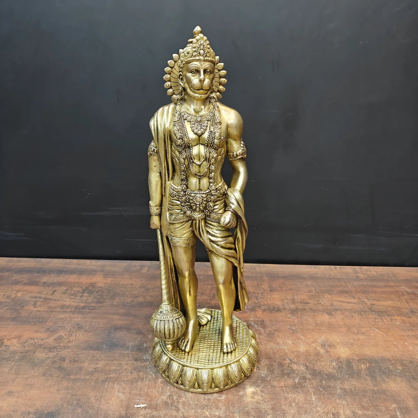Brassaura® Standing Hanuman Brass Statue | Divine Devotion & Strength | Height 24 Inches & Weight 13 Kgs