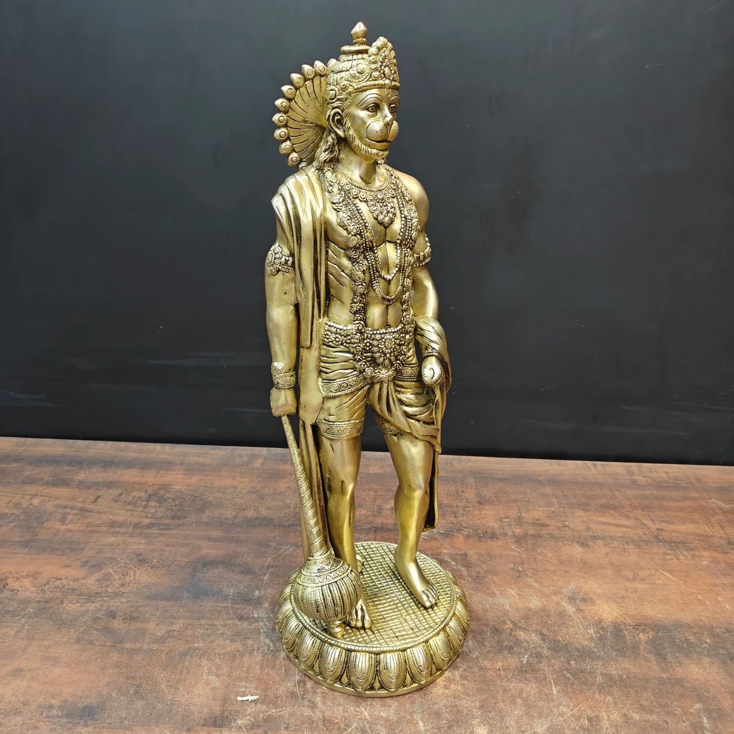 Brassaura® Standing Hanuman Brass Statue | Divine Devotion & Strength | Height 24 Inches & Weight 13 Kgs