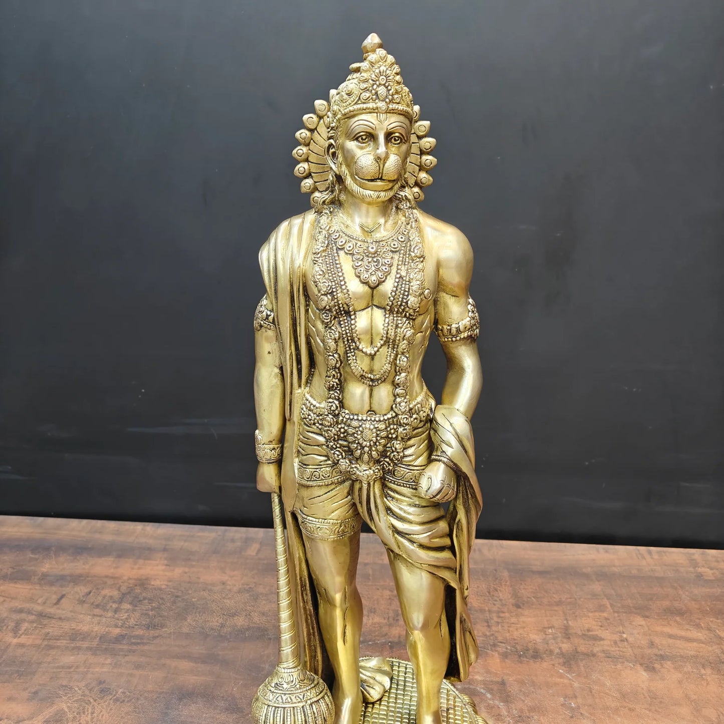Brassaura® Standing Hanuman Brass Statue | Divine Devotion & Strength | Height 24 Inches & Weight 13 Kgs