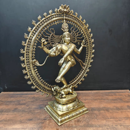 Brassaura® Lord Nataraja Brass Statue | Cosmic Dance of Creation & Destruction | Height 24 Inches & Weight 23 Kgs