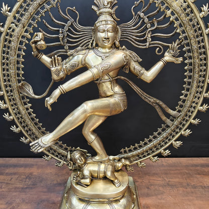 Brassaura® Lord Nataraja Brass Statue | Cosmic Dance of Creation & Destruction | Height 24 Inches & Weight 23 Kgs