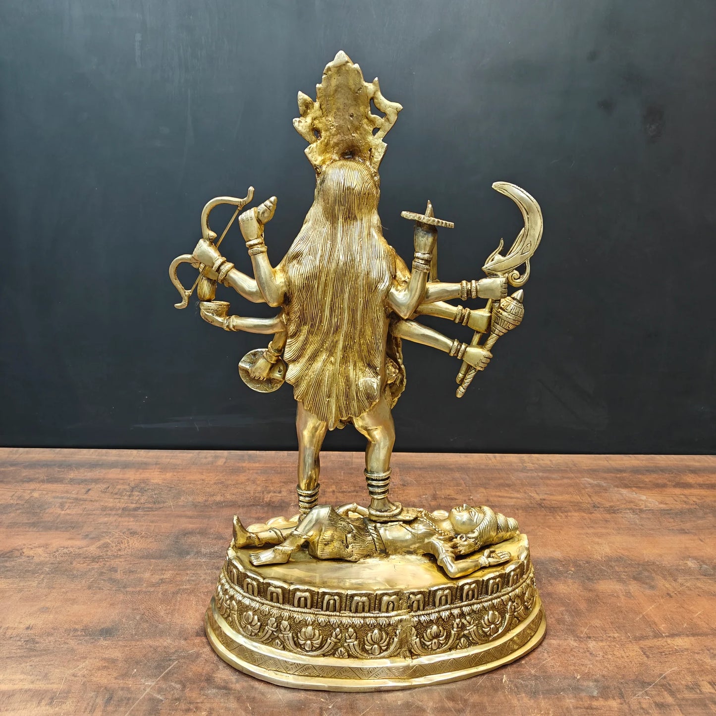 Brassaura® 27 Inch Brass Goddess Kali Statue | Handcrafted Maa Kali Idol for Home Temple, Pooja Room & Spiritual Décor | Antique Finish | 20 Kg