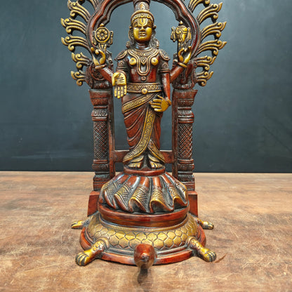 Brassaura® 16.5 Inch Brass Lord Venkateswara Statue | Handcrafted Tirupati Balaji Idol for Home Temple, Pooja Room & Spiritual Décor | Antique Finish | 7.5 Kg