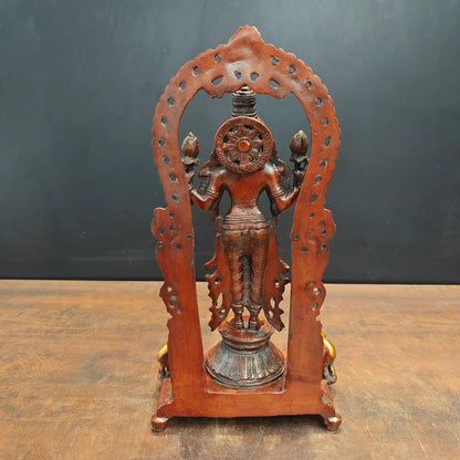 Brassaura® Goddess Lakshmi Brass Deepam Statue | Height 16 Inches & Weight 6 Kgs