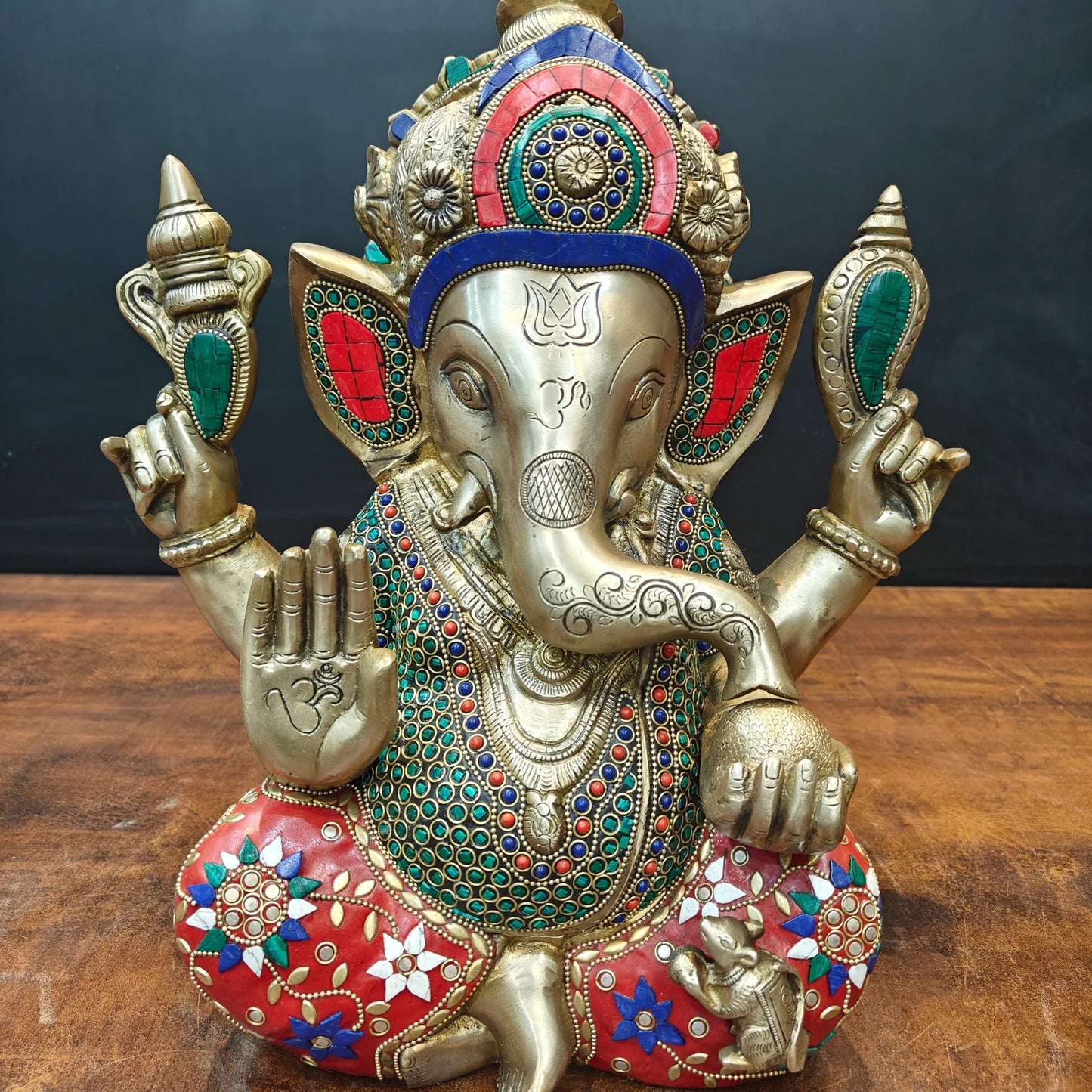 ब्रासोरा® वृंदावन वेणुगोपाल कृष्ण पीतल की प्रतिमा मोर के साथ | एंटीक नीला और सुनहरा रंग | ऊँचाई 20 इंच