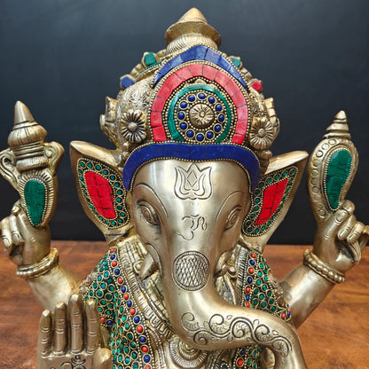 ब्रासोरा® वृंदावन वेणुगोपाल कृष्ण पीतल की प्रतिमा मोर के साथ | एंटीक नीला और सुनहरा रंग | ऊँचाई 20 इंच