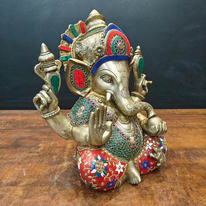 ब्रासोरा® वृंदावन वेणुगोपाल कृष्ण पीतल की प्रतिमा मोर के साथ | एंटीक नीला और सुनहरा रंग | ऊँचाई 20 इंच