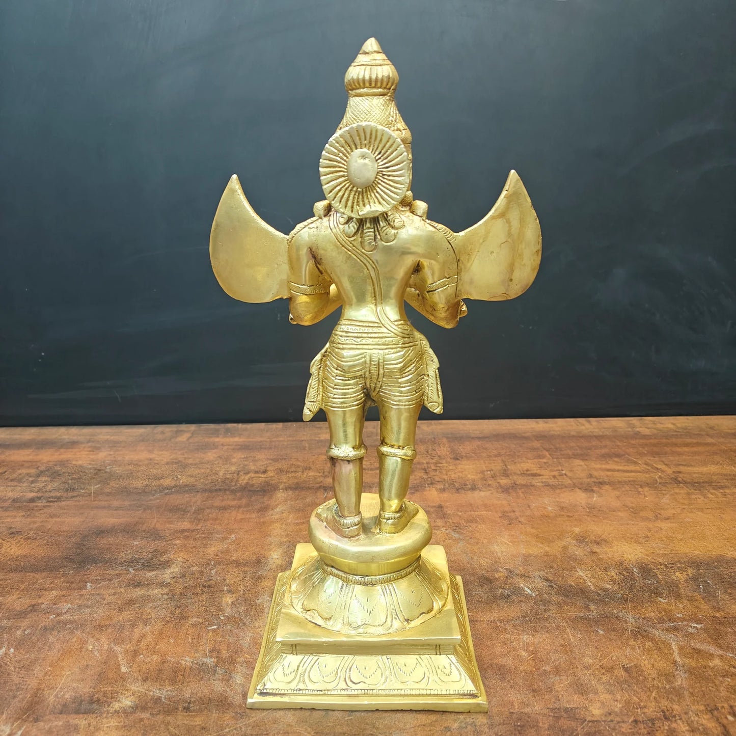 Brassaura® Handmade Brass Garuda Idol | Garuda Bhagwan Murti for Home Temple, Pooja Room & Spiritual Décor | Height 15 Inches | 5 Kg