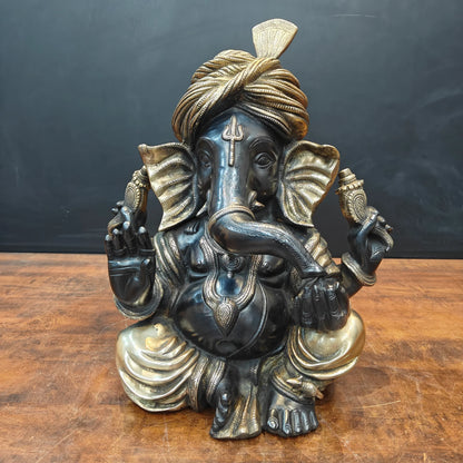 ब्रासोरा® वृंदावन वेणुगोपाल कृष्ण पीतल की प्रतिमा मोर के साथ | एंटीक नीला और सुनहरा रंग | ऊँचाई 20 इंच